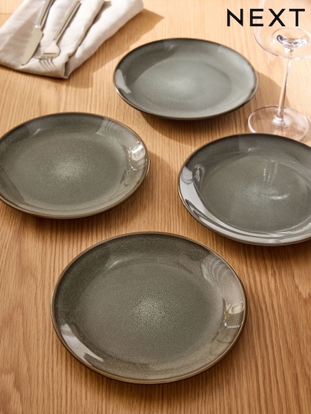 Set of 4 Grey Hampton Side Plates (F99928) | €25