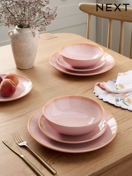 12 Piece Pink Hampton Dinner Set (F99936) | Mex$835
