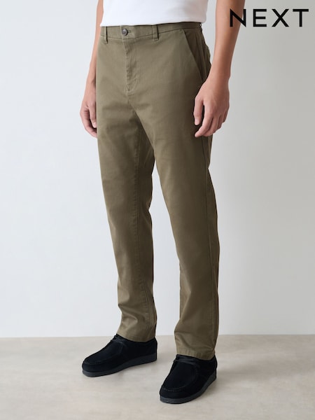 Verde oliva - Corte slim - Stretch Chinos Trousers (F99948) | 29 €