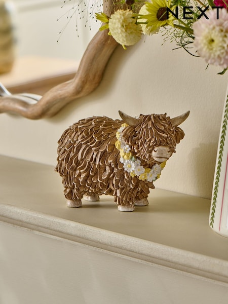 Flower Garland Hamish the Highland Cow Small Ornament (G00044) | R$ 120