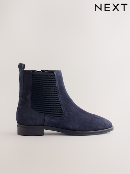 Camurça Azul Marinho - Forever Comfort® Chelsea Ankle Boots (G00123) | R$ 515