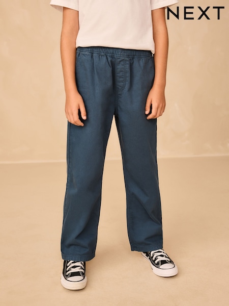 Navy Wide Fit Pull On Twill Jeans (3-16yrs) (G00134) | 79 QAR - 104 QAR