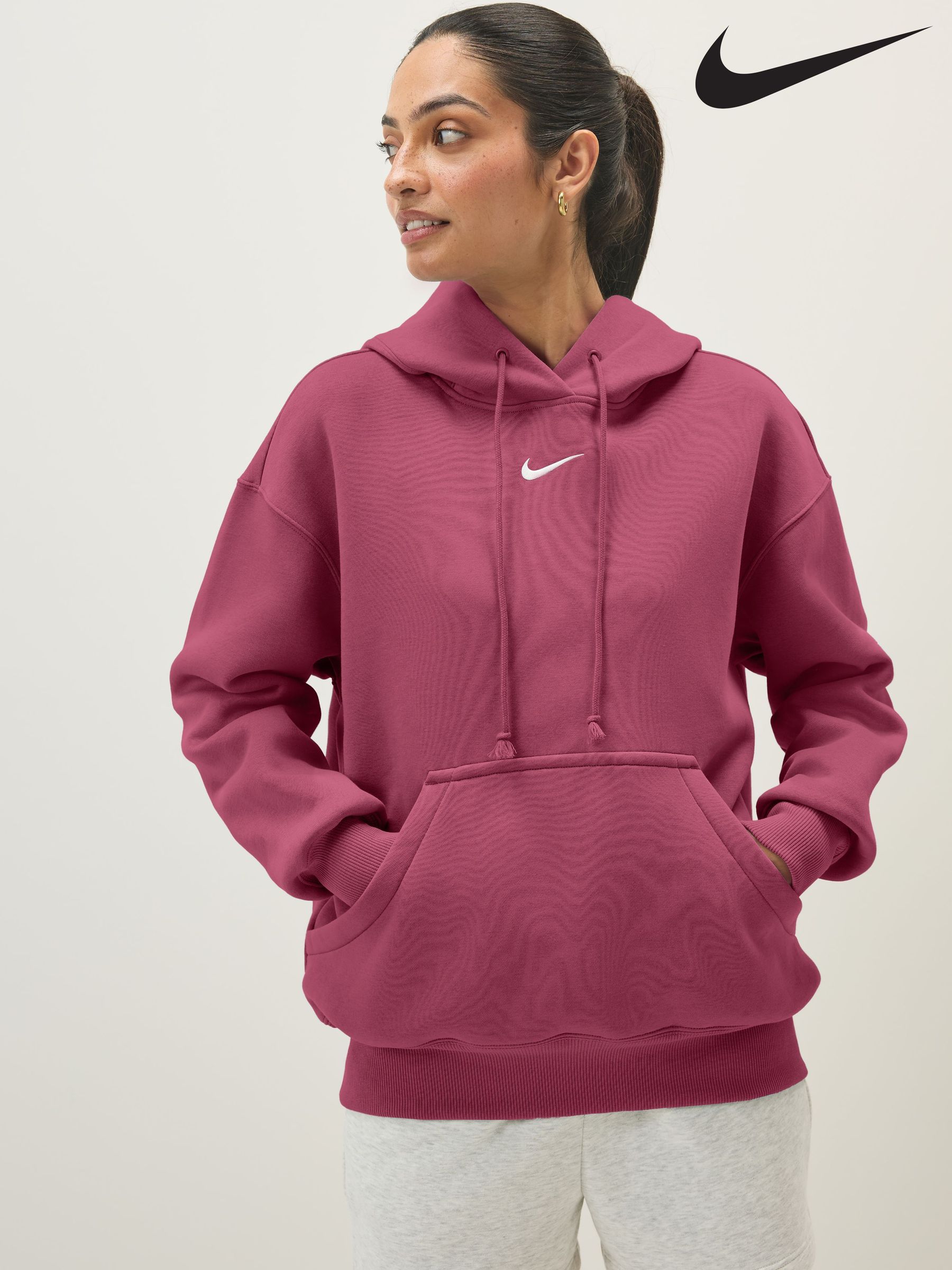 nike dark pink hoodie