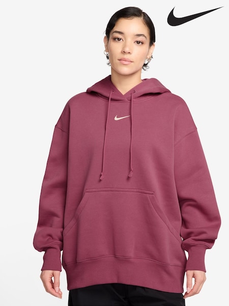 Nike Red Oversized Sportswear Phoenix Fleece Pullover Hoodie (G00162) | €69