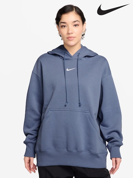 Nike Blue Oversized Sportswear Phoenix Fleece Pullover Hoodie (G00166) | €69