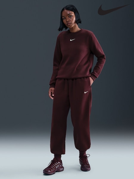 Nike Red Oversized Sportswear Phoenix Fleece High Waisted Joggers (G00190) | €69