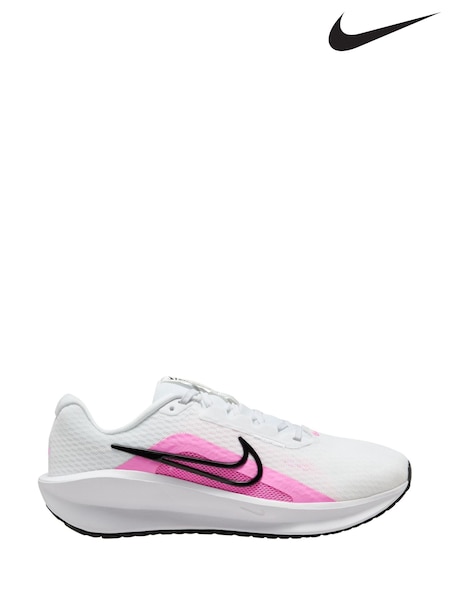 Nike White/Pink Downshifter 13 Road Running Trainers (G00269) | €83