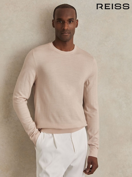beis - Reiss Wessex Merino Wool Crew Neck Jumper (G00354) | 125 €