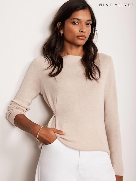 Mint Velvet Cream Button Detail Top (G00474) | €112