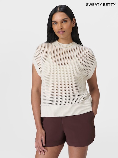 Sweaty Betty White Tides High Sleeveless 100% Cotton Jumper (G00548) | €108