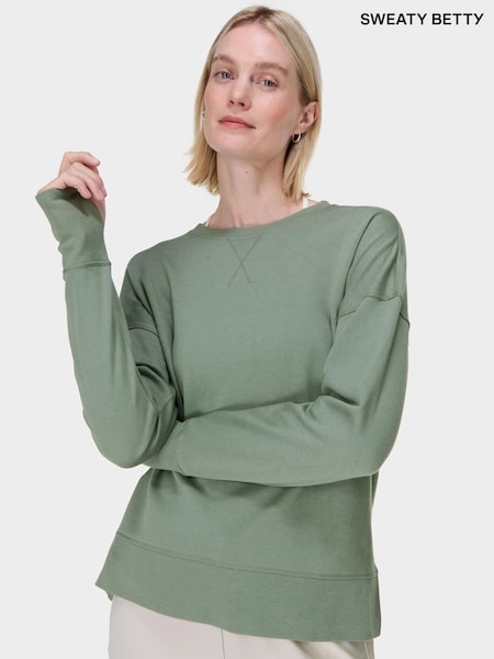 Willow Vihreä - Sweaty Betty After Class Longline Collegepaita (G00555) | €79