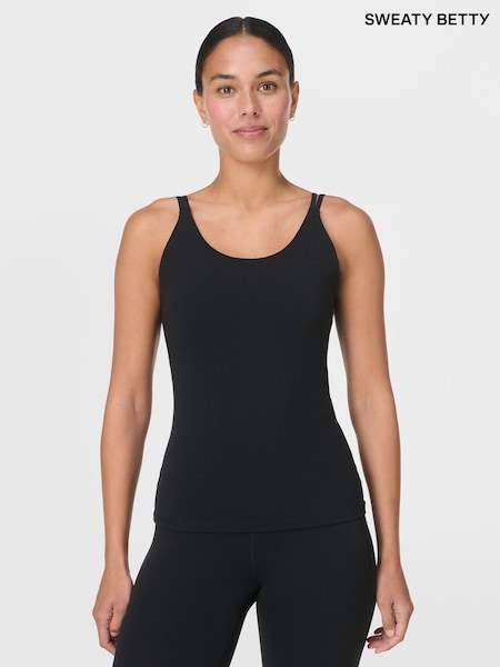Sweaty Betty Black Ultimate Studio Twin Strap Bra Tank (G00604) | €71