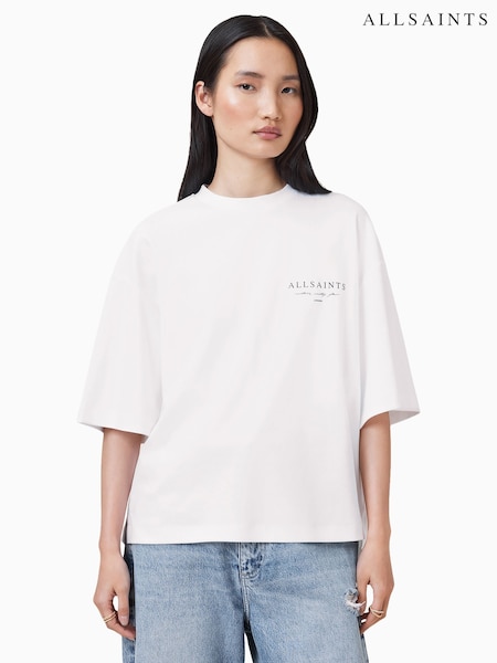 AllSaints White Aroma Amelie 100% Organic Cotton T-Shirt (G00735) | 3,545 UAH
