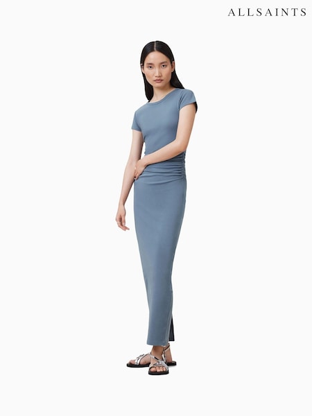 AllSaints Blue Katarina Short Sleeve Dress (G00749) | 589 QAR