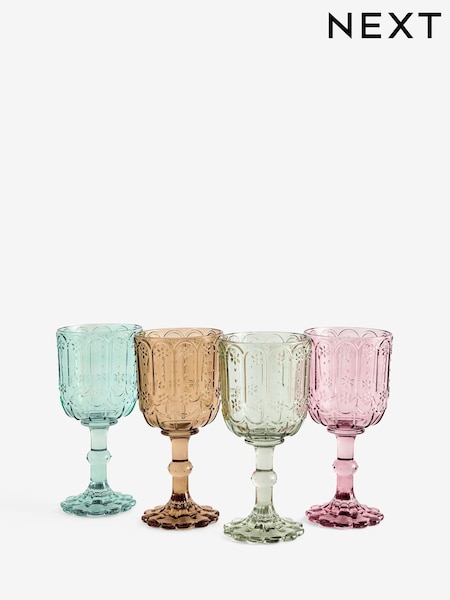Set of 4 Maisie Pressed Wine Glasses (G00761) | kr295