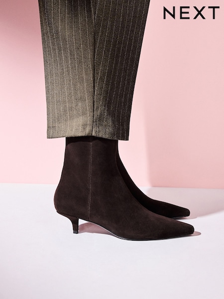 Brown Suede Tabitha Simmons x Next Underset Heel Ankle Boots (G00777) | R$ 785
