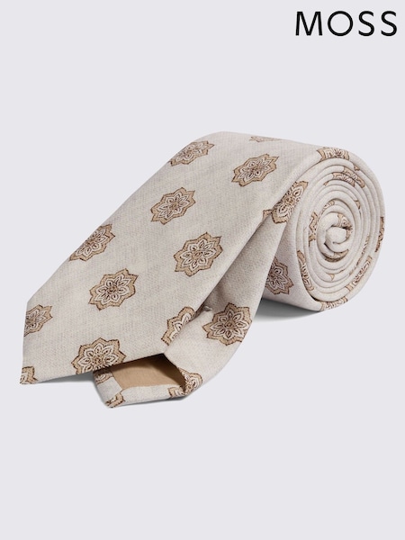 MOSS Natural Bottinelli Geometric Tie (G00828) | €61