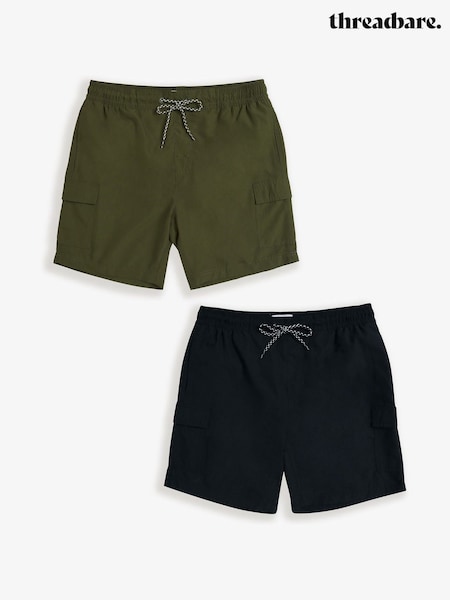Threadbare Green 2 Pack Swim Shorts (G00849) | kr400