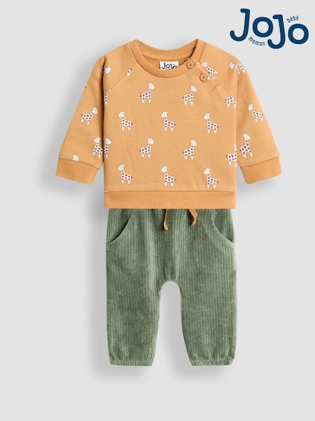 JoJo Maman Bébé Brown Top & Joggers Set (G00944) | €42 - €45
