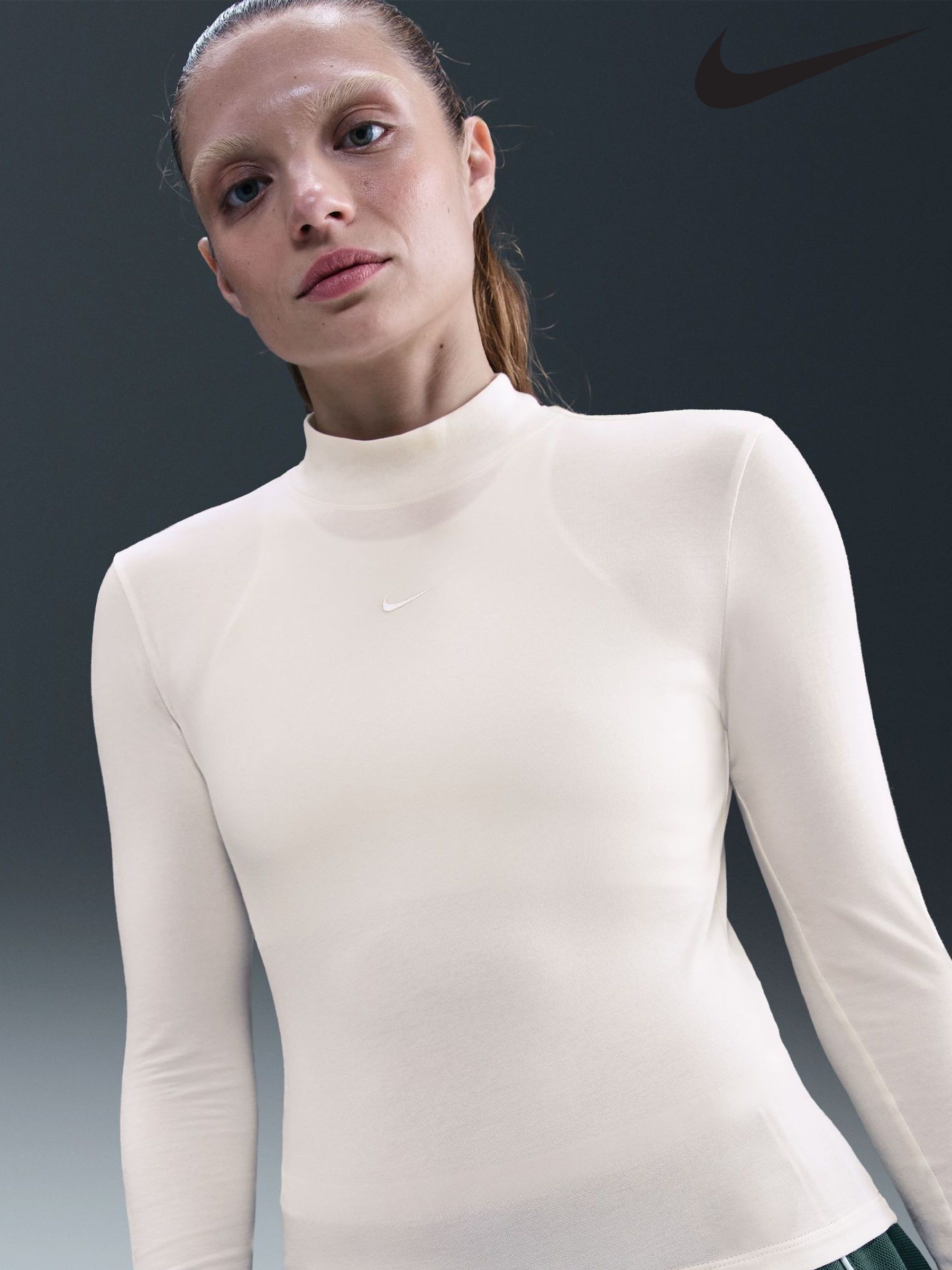nike mock turtleneck long sleeve cotton