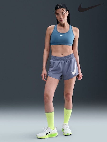 Nike World Indigo Blue One Swoosh Dri-FIT Mid Rise 3 Brief Lined Running Shorts (G00980) | € 59