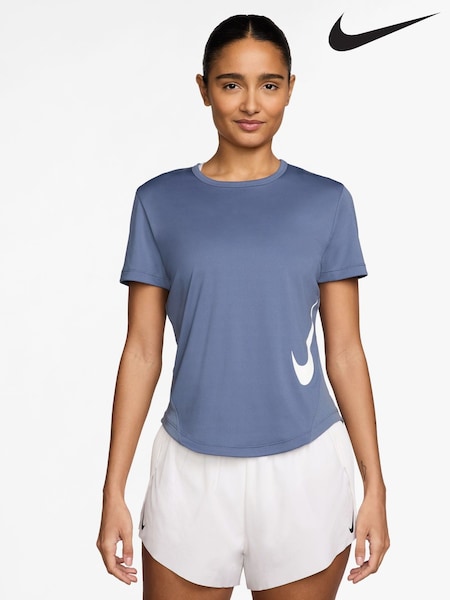 Nike World Indigo Blue Tempo Swoosh Dri-FIT Short-Sleeve Running Top (G01017) | €47