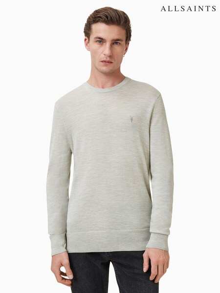 AllSaints Slate Green Mode Merino Crew Jumper (G01051) | R$ 1,035