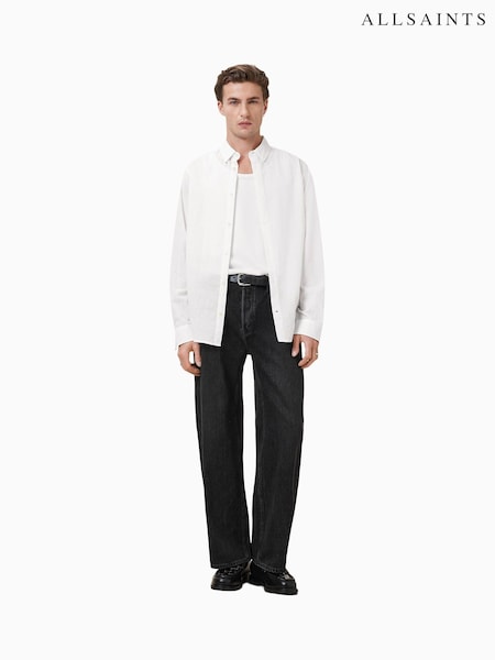 AllSaints White Cassis Long Sleeve 100% Organic Cotton Shirt (G01053) | R$ 1,275