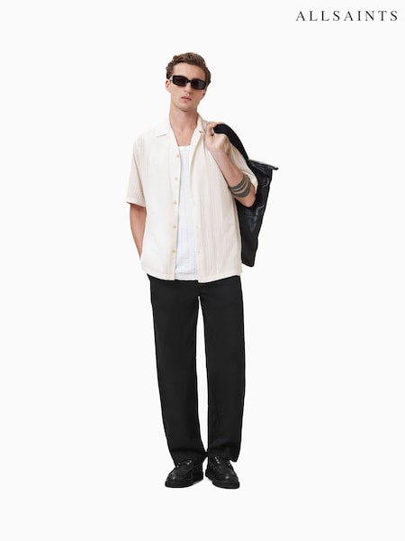 AllSaints White Shaw Short Sleeve 100% Organic Cotton Shirt (G01057) | AED751