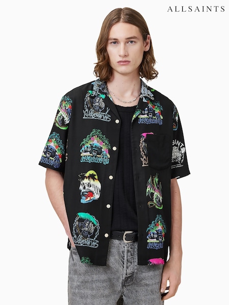 AllSaints Black Gnar Short Sleeve Shirt (G01058) | €158