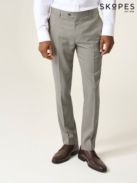 Skopes Natural Tapered Fit Jodrell Tweed Effect Suit Trousers (G01075) | 292 QAR