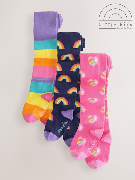 Little Bird by Jools Oliver Multi Rainbow Tights 3 Pack (G01076) | AED105 - AED111