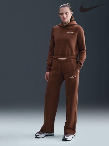 Nike Brown Sportswear Phoenix Fleece Straight Leg Joggers (G01089) | €69