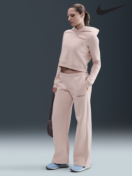 Nike Pink Silt Sportswear Phoenix Fleece Straight Leg Joggers (G01123) | €69