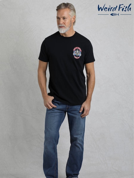 Weird Fish Black Sons of Anchovy Heritage Wash Artist 100% Cotton T-Shirt (G01233) | 139 QAR