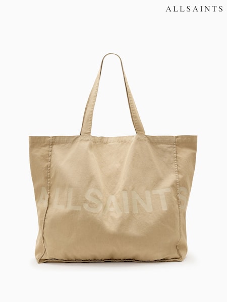 AllSaints Brown Large Biggy 100% Organic Cotton Tote Bag (G01257) | €60