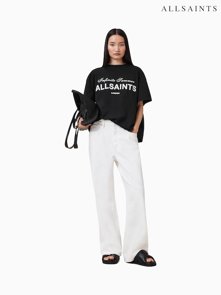 AllSaints Black Avri 100% Cotton T-Shirt (G01276) | LEI 439