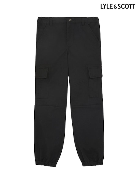 Lyle & Scott Black Ripstop Cuffed Cargo Trousers (G01342) | R$ 590