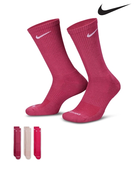 Rosa - Nike Plus Everyday Cushioned Training Crew Socks 3 Pack (G01350) | 24 €