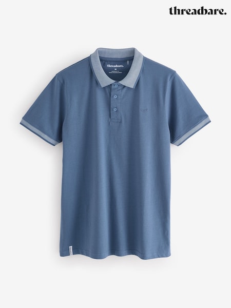 Threadbare Blue Birdseye Collar 100% Cotton Polo Shirt (G01368) | €25