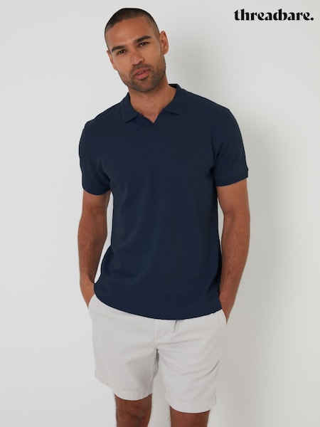 Threadbare Textured Trophy Neck 100% Cotton Polo Shirt (G01376) | 149 LEI
