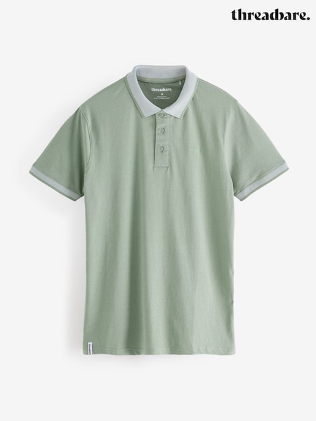 Threadbare Green Birdseye Collar 100% Cotton Polo Shirt (G01380) | R$ 230