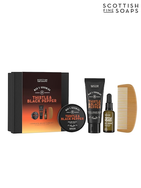 Scottish Fine Soaps Thistle & Black Pepper Complete Beard Care Kit (G01456) | €38