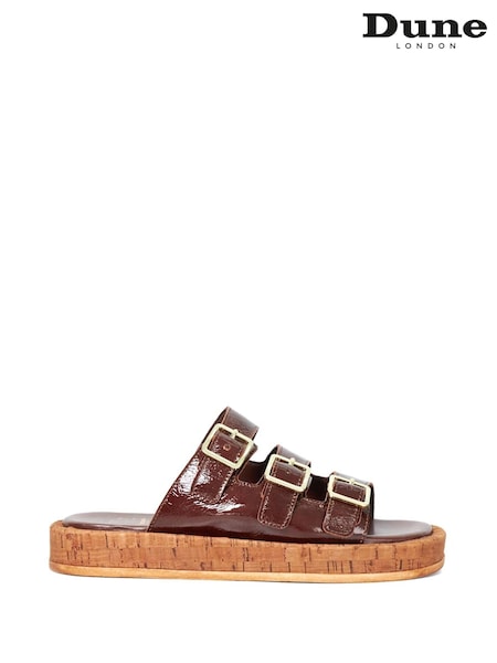 Dune London Brown Lures Fisherman Chunky 3 Strap Sandals (G01502) | €113