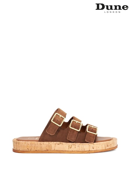 Dune London Light Brown Lures Fisherman Chunky 3 Strap Sandals (G01503) | €113