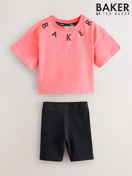 Baker by Ted Baker Graphic Print T-Shirts and Cycling Shorts Set 2 Piece (G01525) | R$ 275 - R$ 325
