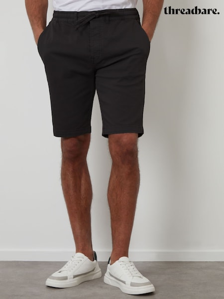 Threadbare Black Regular Fit Elasticated Waist Stretch Chinos Shorts (G01527) | €34