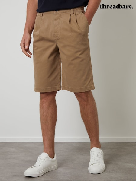 Maro - Threadbare Relaxed Fit Pleated Stretch Chinos Shorts (G01560) | 179 LEI