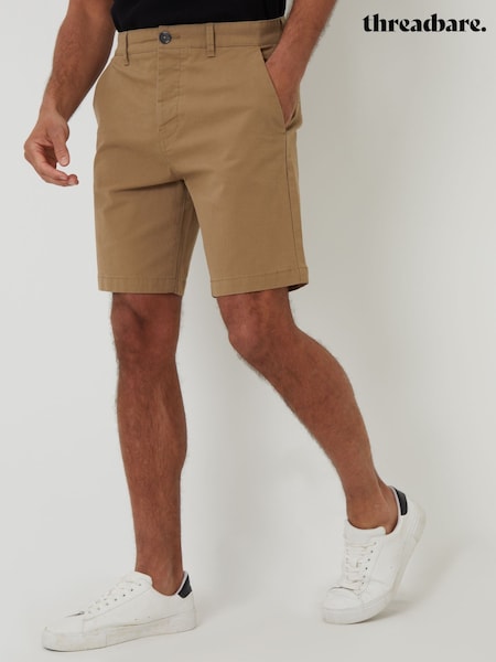 Threadbare Brown Regular Fit Stretch Chinos Shorts (G01561) | €31