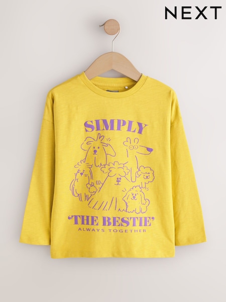Yellow Long Sleeve Graphic Top (3-16yrs) (G01667) | €10 - €17